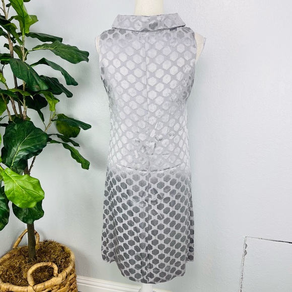 Y2K H&M Grey Hexagon Satin Mini Cowl Neck Dress - Picture 3 of 5